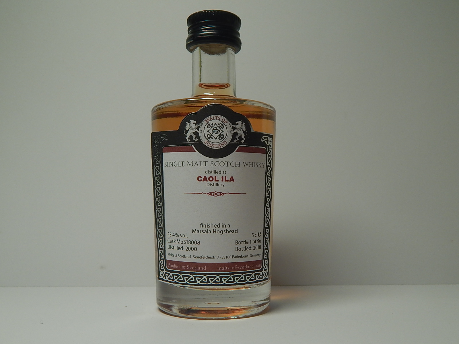 SMSW Marsala Hogshead 18yo 2000-2018 "Malts of Scotland" 5cle 53,4%vol.